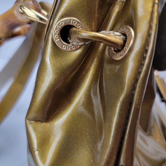 Vintage Gucci Backpack Bamboo Gold - Picture 11 of 13